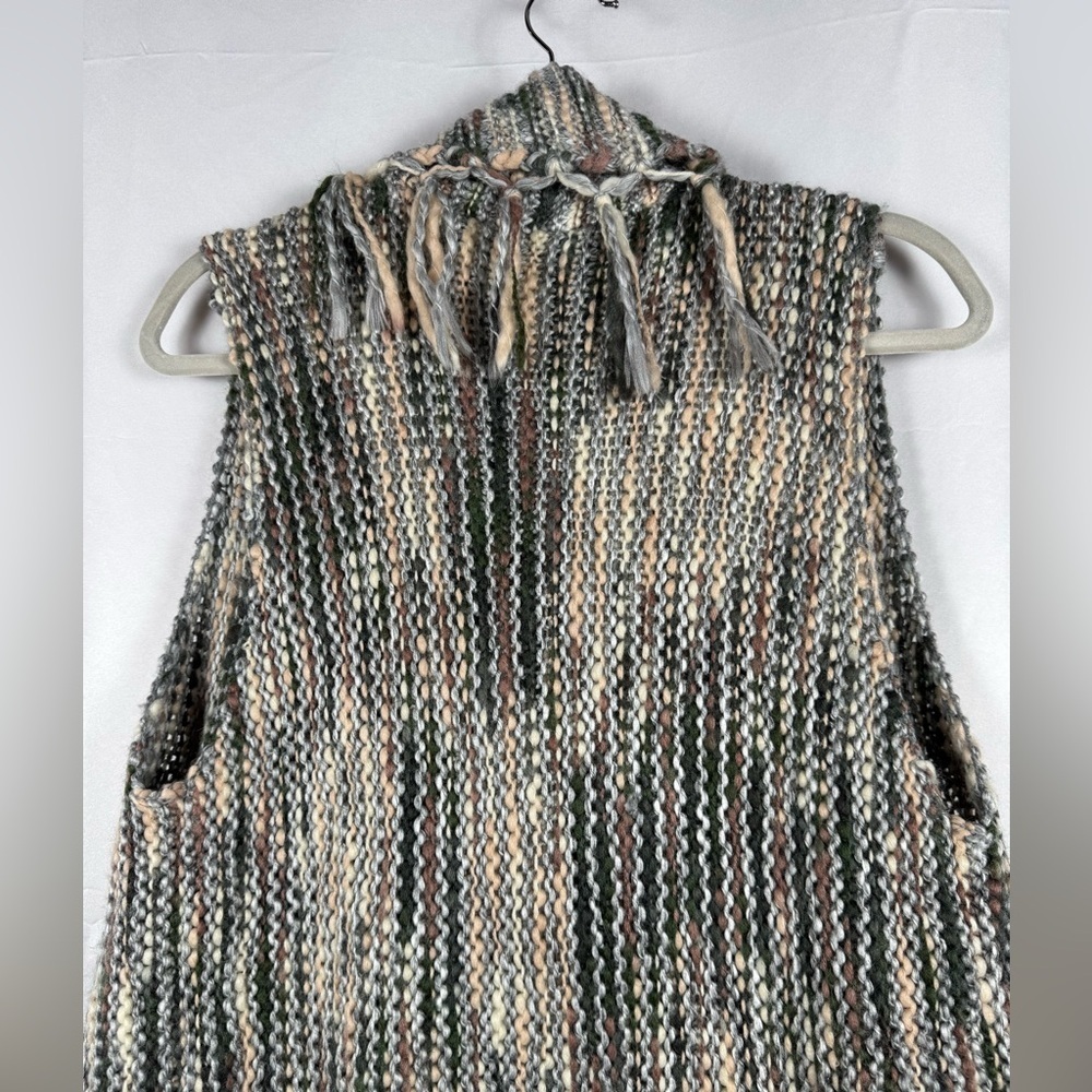 Chico's Nolan Wool‎ Blend Sweater Vest Fringe Western Boho Coastal Cowgirl Large - Picture 10 of 14